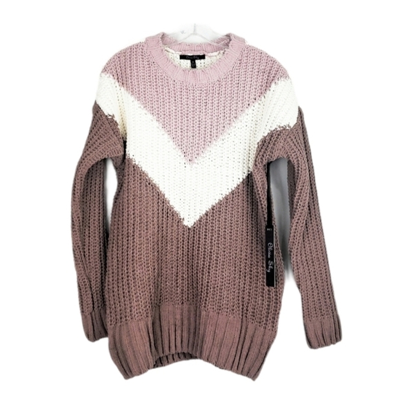 NWT Olivia Sky Colorblock Chenille Sweater Small - Picture 1 of 2